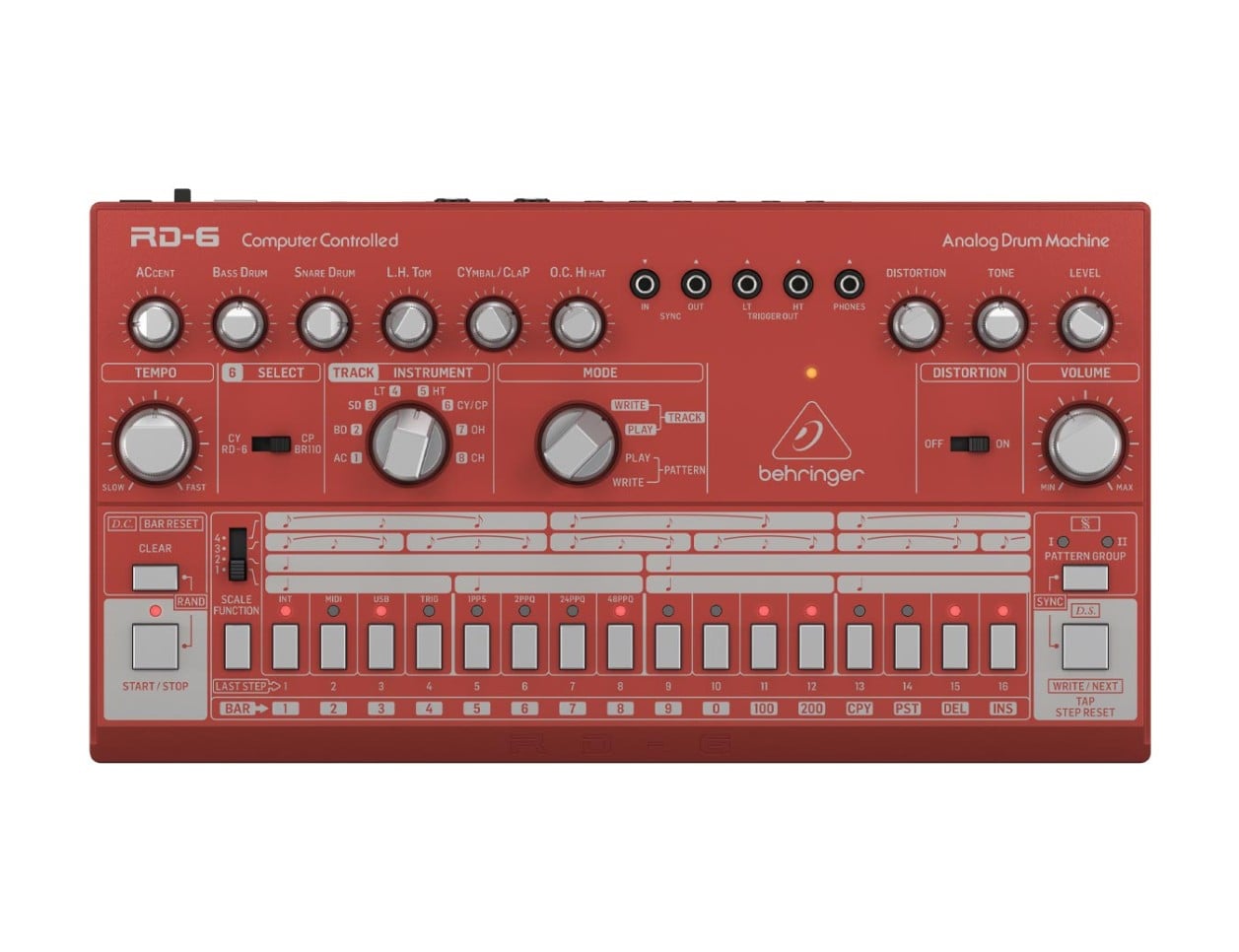Behringer RD-6 Analog Drum Machine Red - B2B Music Store