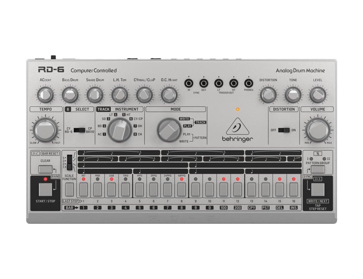 Behringer RD-6 Analog Drum Machine Silver - B2B Music Store