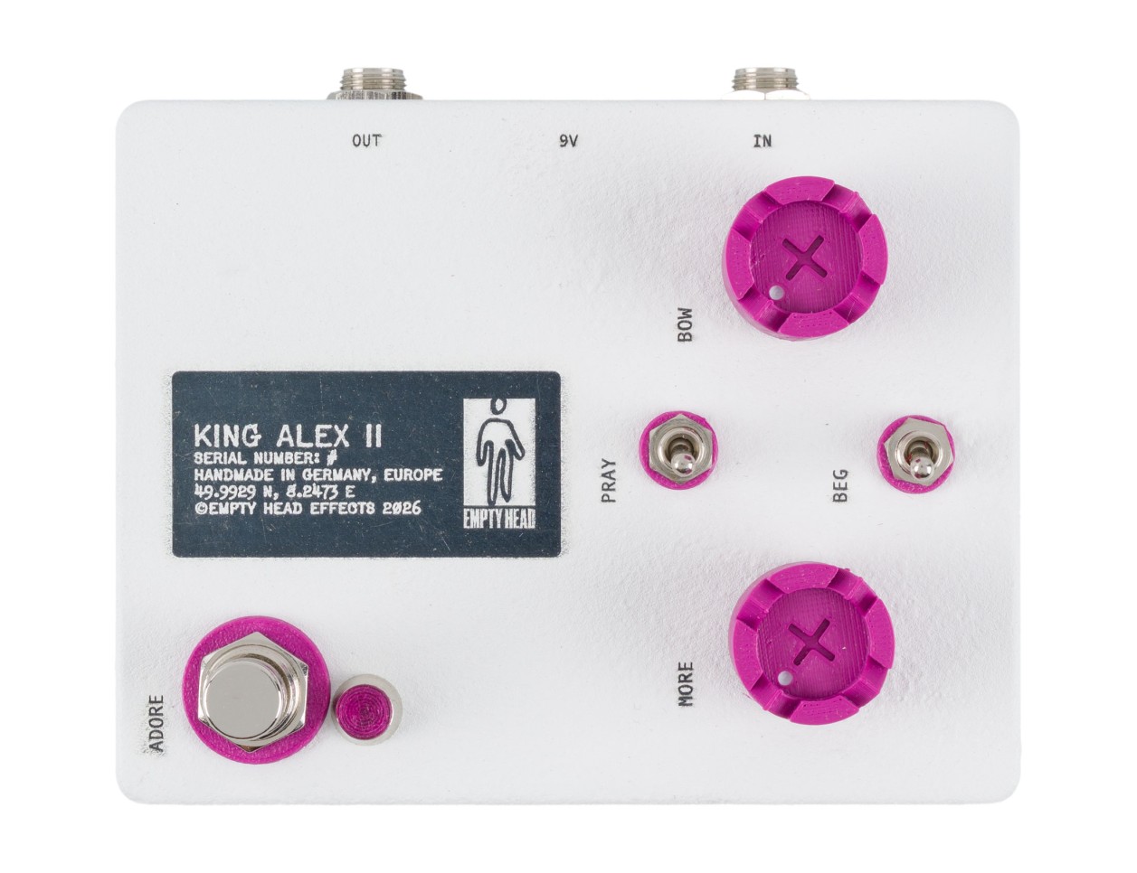 Empty Head Effects King Alex II Obliteration Distortion Pedal - B2B Music Store